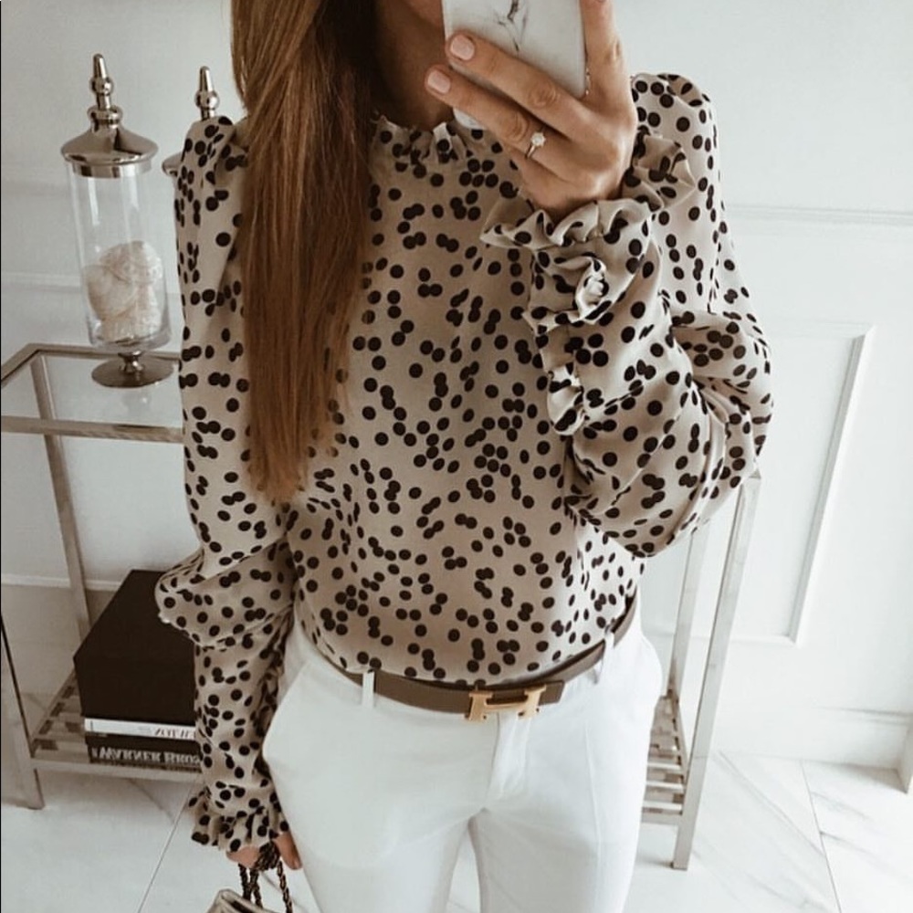 Dress Top Polka Dotted Blouse